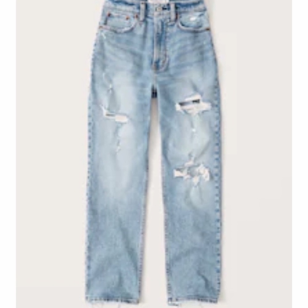 A&F Curve Love Ultra High Rise Ankle Straight Jeans